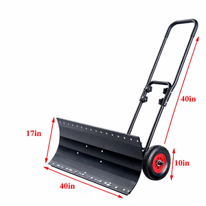 Pelle à neige en métal de 40 pouces de large avec roues, lame et manche réglables, pelle à neige en acier pour allée et usage extérieur ODGWTO013 - Product Image 2