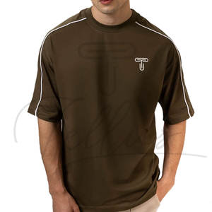 T-shirt pour homme à manches courtes, couleur unie, coupe classique, dernier design, 100% coton, tissu tricoté, sportif, grande taille, respirant, séchage rapide - Product Image 2