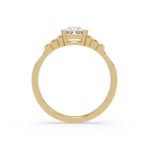 Luxury Art 14K Pure Gold 2.00 ct IGI Certified Baguette Cut Lab Grown <b>Diamond</b> <b>Ring</b> Engagement <b>Rings</b> for Women's Fine Jewelry - Product Image 3