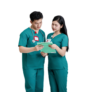 BUEN PRECIO, uniforme médico elástico, conjunto de enfermeras, ropa de hospital, bata de laboratorio, chaqueta, batas médicas reutilizables, muestra gratis - Product Image 1