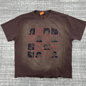 Camiseta de Hombre con Diseño de Banda Musical, 100% Algodón Orgánico, Tejida, Ecológica, Retro, Conmemorativa, Personalizada, con Efecto Deslavado - Product Image 1