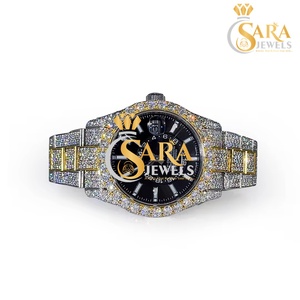 Reloj Mecánico de Lujo Estilo Hip Hop con Diamantes, Esfera Blanca Romana, Correa de Acero Inoxidable con Moissanita y Cristal - Product Image 3