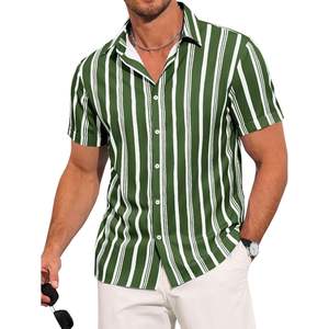 2025 camisa hawaiana de verano de manga corta con botones a rayas informal para hombre, ropa de playa, Tops en tamaño 3XL para vacaciones Hippie - Product Image 3