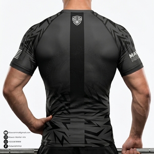 Hot Sale Dark <b>Aesthetic</b> Short Sleeve Rashguard Unisex Custom Sublimated UPF50+ Breathable Compression <b>Tops</b> for BJJ MMA Grappling - Product Image 5