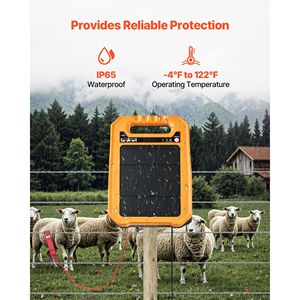 Caricatore per Recinzione Elettrica Solare da 8 KV con Portata di 1,86 Miglia, Resistente alle Intemperie, Kit Energizzatore per Recinzione Elettrica da 0,3J, 7 Prodotti Solari Correlati - Product Image 2