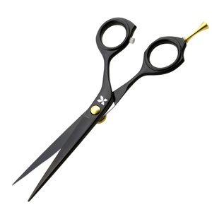 Ciseaux de cheveux professionnels en acier inoxydable de barbier enduits de noir de 5.5 ''ciseaux de netteté de bord de rasoir faits à la main - Product Image 5
