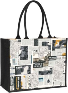 Sac à main en jute tendance fabriqué en Inde avec poignées en cordon tressé et fermeture supérieure 40x40x15cm – Meilleur prix du marché - Product Image 3