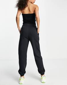 <b>Women</b> High Waist <b>Black</b> Jogger Sweatpants Loose Fit Full Length Solid Color Side <b>Pockets</b> Elastic Cuff Autumn Style - Product Image 2