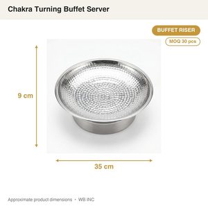 Handmade SS304 Mirror Steel Buffet <b>Riser</b> 35 cm Food Safe Chakra Turning Tableware for Home Decor Hotels Weddings - Product Image 3