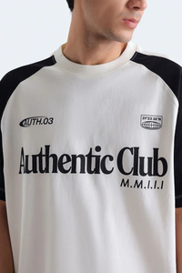 T-shirt décontracté pour homme à manches courtes et coupe ample avec impression de slogan SOSH 4 et motif lettres, en tissu Spandex/Coton 300 grammes - Product Image 5
