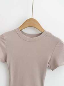 T-shirts décontractés pour femmes, t-shirts slim fit, hauts à manches courtes pour femmes, t-shirts basiques unis pour l'été - Product Image 6