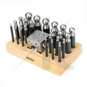 Dapping Block and Punch Set 24 Pcs Dapping Punches Block Set Hole Punch Set Dapping Die Block Jewelry <b>Doming</b> Equipment's Disc - Product Image 2