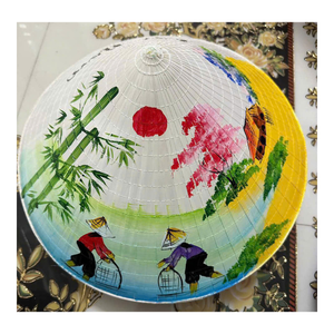 Chapeau vietnamien en feuille de palmier naturelle, fait main, broderie artisanale, unisexe, quatre saisons, cadeau culturel, mode traditionnelle 99 GD - Product Image 1