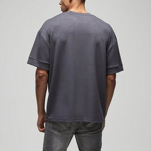 Vente en gros de t-shirts pour hommes 100% coton, de haute qualité, avec logo brodé personnalisé, style hip-hop, épaules tombantes, séchage rapide - Product Image 5