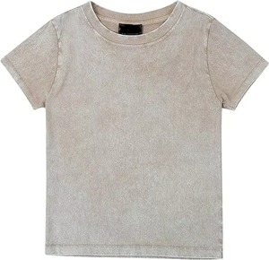 Cheap Price Breathable Fitted Washed Heavyweight Tee Women Men <b>Drop</b> Shoulder Wholesale Stone <b>Acid</b> Wash T Shirt - Product Image 1