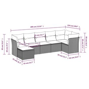Grand ensemble de canapés de jardin en rotin PE beige avec structure en acier thermolaqué – Mobilier d'extérieur haut de gamme - Product Image 3