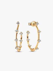 Modernos Pendientes Colgantes de Oro de 18K con Micro Pavé, Joyería de Aniversario de Lujo en Plata de Ley Chapada en Oro - Product Image 4