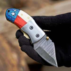 Couteau de poche tactique pliant en acier Damas de qualité industrielle, forgé à la main - Personnalisable OEM, EDC pour le camping et la chasse - Product Image 6