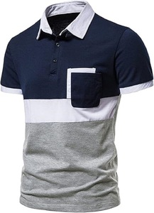 T-shirt unisexe à manches courtes en piqué, coton/élasthanne, avec logo frontal, respirant, coupe classique, design tricoté pour hommes - Product Image 4