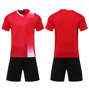 Top Selling <b>Soccer</b> Uniform V-neck Short Sleeve Elastic Waist Front Logo Quick Dry Breathable 100% Polyester - Product Image 3