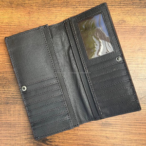 OEM personalizado de lujo de los hombres de mano de cuero largo plegable billetera al por mayor de moda auténtica piel de vaca carteras para tarjetas de crédito - Product Image 6