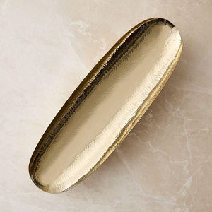 Plateau en laiton artisanal, design traditionnel, plat de service décoratif, vaisselle en métal durable pour la maison, l'hôtel, le restaurant - Product Image 6