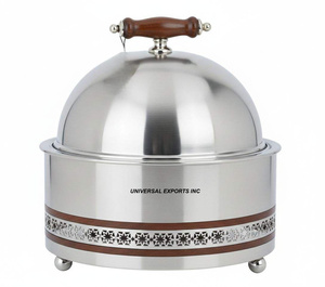 Casserole en acier inoxydable de designer, élégante et faite à la main, chauffe-plats décoratif classique et raffiné - Product Image 2