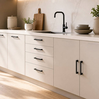 Poignée de meuble moderne en forme de U plate, noir mat, en zinc, 96 128 160 192 mm, pour tiroir de cuisine, commode, armoire, fabrication OEM