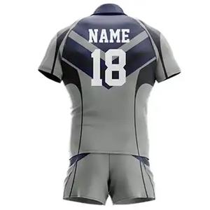 Uniforme de Rugby Profesional al por Mayor para Hombre, Nombre del Equipo Personalizado, Jersey y Pantalones Cortos Cosidos, Diseño Impreso, Tallas Grandes, 100% Poliéster - Product Image 2