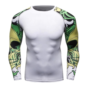 New Design Custom Wholesale Long Sleeve <b>Compression</b> Mma Bjj Rash Guard Training Bodybuilding Sublimation - Product Image 2