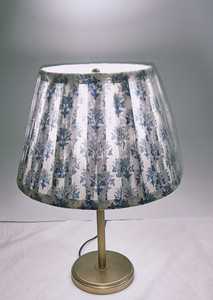 Abat-jour conique plissé en lin fait main, motif floral bleu, style Empire, avec douilles E27 et anneau – Offre spéciale - Product Image 6