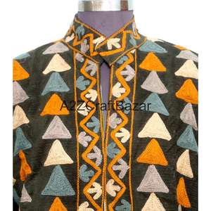 Veste matelassée en coton indien brodé pour femme, automne/hiver/printemps, écologique, séchage rapide, respirante, manches longues, longueur normale - Product Image 2