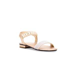 Sandales à talon dorées pour filles Design fantaisie KD9752 - Product Image 2