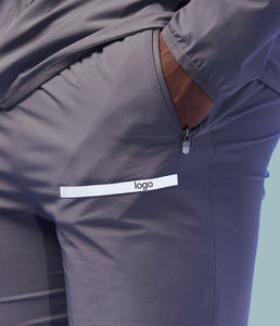 Ensemble de survêtement 2 pièces pour homme – Veste de sport et pantalon de jogging 100 % nylon couleur unie séchage rapide, tenue d'automne grande taille avec taille élastique - Product Image 5