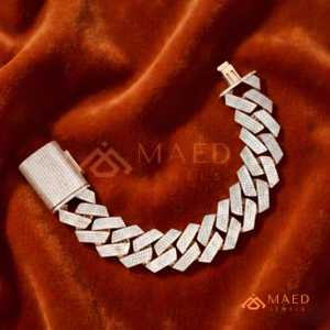Bracelet à maillons en moissanite or rose - Bijou de mode hip-hop Los Angeles, cadeau pour anniversaire, mariage, élégant pour tous les jours - Product Image 1