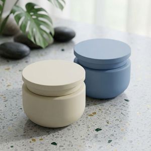 Round PET Cosmetic Jar 8oz Cream Plastic Container with <b>Flat</b> <b>Screw</b> Cap for Face Cream Lotion Vietnam Factory Manufacturer US - Product Image 5