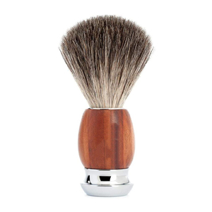 Pinceau de Rasage Professionnel OEM en Gros pour Barbiers, Manche en Bois, Poils Synthétiques, Base Métallique Chromée, pour Crème à Raser - Product Image 1