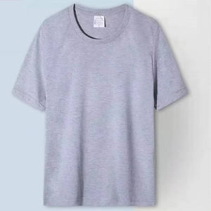 เสื้อยืดผ้าฝ้าย100% แบบสั่งทำพิมพ์โลโก้ด้านหน้าผ้าเจอร์ซีย์สไตล์ลำลองดีไซน์พื้น - Product Image 2