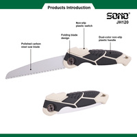 Sierra de podar manual SONO JH120 para jardinería y agricultura, hoja de acero con alto contenido de carbono, 120 mm, mango de plástico, blanco y negro