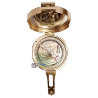 Brunton Compass Modern Wooden Box Gold-Plated Brass Polish Handmade Directional Navigation Instrument Outdoor Use Business Gift