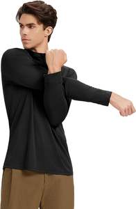 T-shirt de sport à manches longues en polyester à col montant 1/4 zip pour homme – Idéal pour l'entraînement personnalisé - Product Image 3