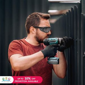 Occhiali di sicurezza con lenti affumicate ANSI 144 con occhiali protettivi antigraffio con rifiniture nere antiscivolo antiappannamento antiappannamento - Product Image 5