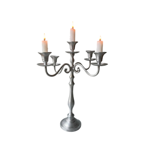 Home Decorative Aluminum Candelabra <b>Silver</b> Plated Pillar Candle Holder Metal <b>Candlestick</b> Table Centerpiece Wedding Christmas - Product Image 5