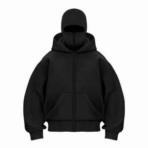 Hoodies Balaclava en molleton de coton respirant de haute qualité pour l'hiver, style streetwear, avec masque ninja intégré - Product Image 3