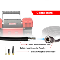Roadpower Dual Cylinder 12V Heavy-Duty Metal Car Air Compressor Portable Inflator (RP-COM-959) 120 PSI 300 L/min Black Red Tires