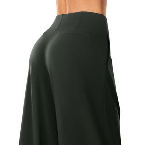 Pantalones de Trabajo a Medida Color Verde Bosque para Mujer, de Algodón y Poliéster, Cintura Alta, Pierna Recta, Formales - Product Image 2