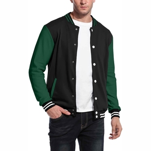 Veste de baseball classique en molleton de coton premium, style streetwear, design personnalisé, vente en gros, fabricant de vêtements OEM ODM, veste pour homme - Product Image 1