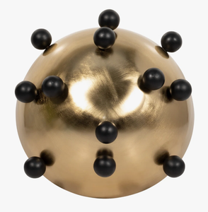 Bol décoratif moderne de luxe en laiton avec pieds sphériques noirs, bassin de table créatif artisanal doré, unique - Product Image 6