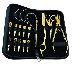 Professional Hair Salon <b>Kit</b> Hand Tied Hair Extension Tools Set with Micro Rings <b>Beads</b> Opener Closer Pliers Loop Sustainable - Product Image 6