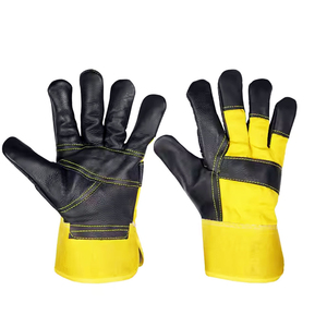Gants de travail canadiens en cuir de vachette de qualité supérieure, dernière conception, pour une utilisation sécurisée, avec manchette caoutchoutée, pour les travaux de rigging. - Product Image 1